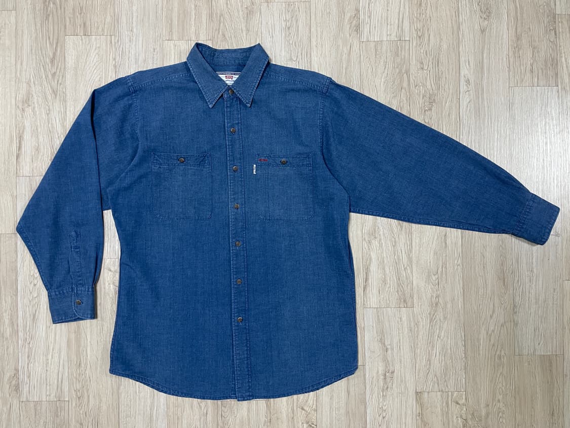100~105) 90 리바이스 다크블루 데님 워크셔츠(RRL&LVC&폴로 상품이미지1