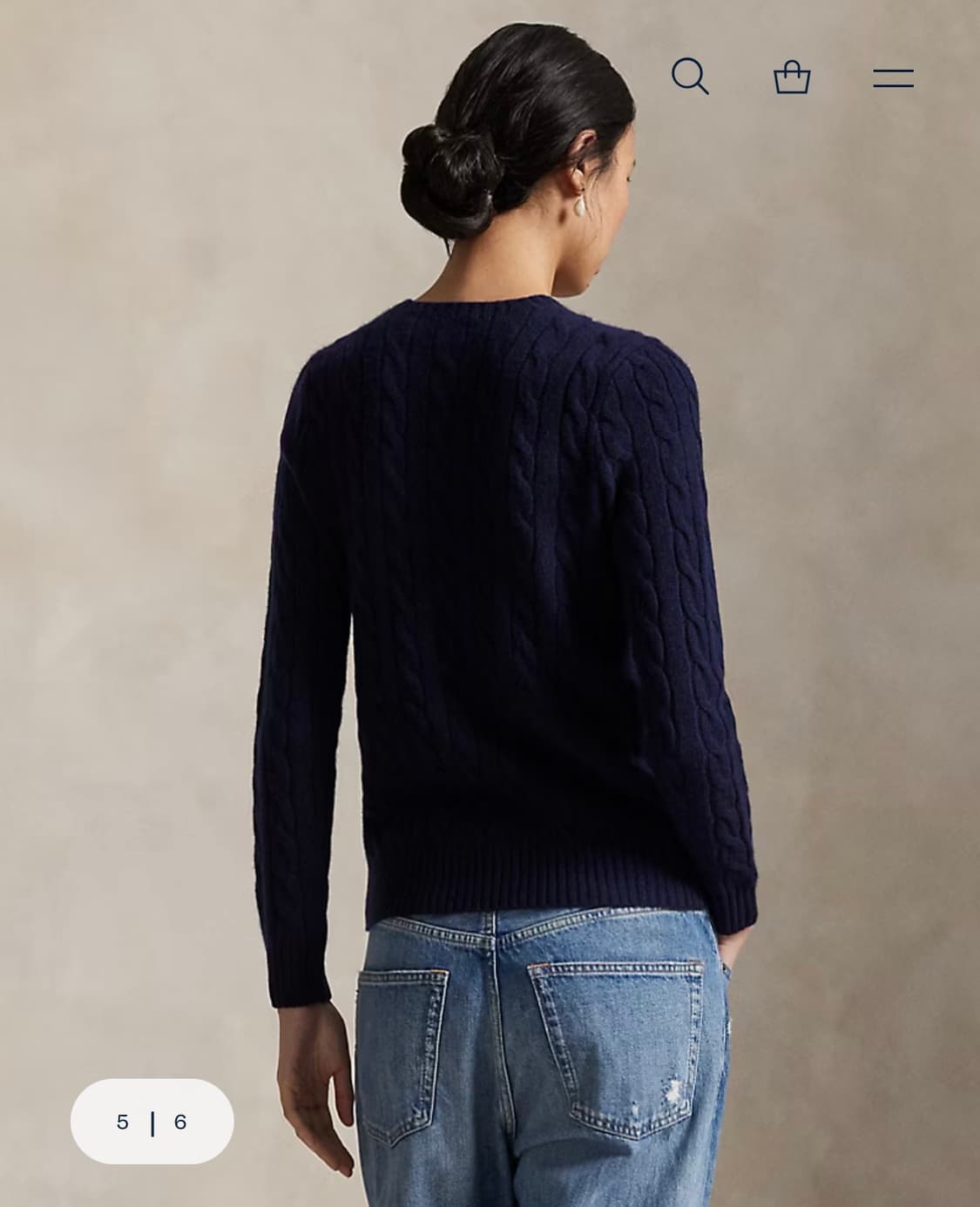 폴로 랄프로렌 여성 꽈배기니트 네이비L 상품이미지4