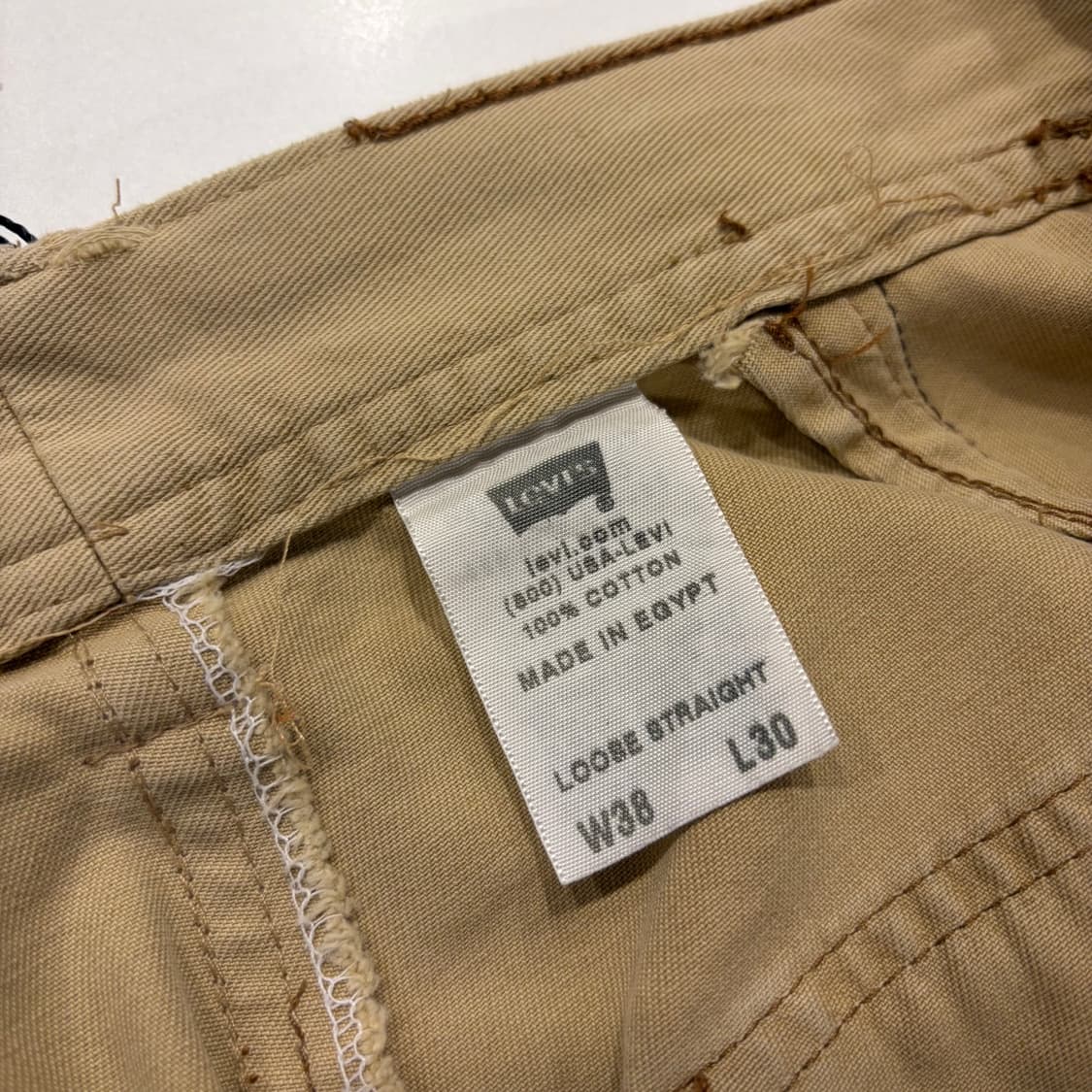 [38x30] 리바이스 워크웨어 베이지 카고 바지 팬츠 B843 상품이미지5
