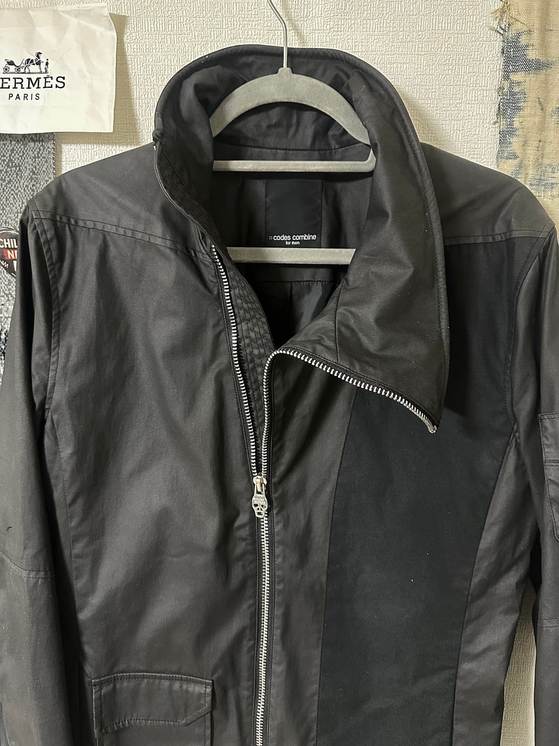 코데즈컴바인 사선집업 코티드 패널 자켓 상품이미지4