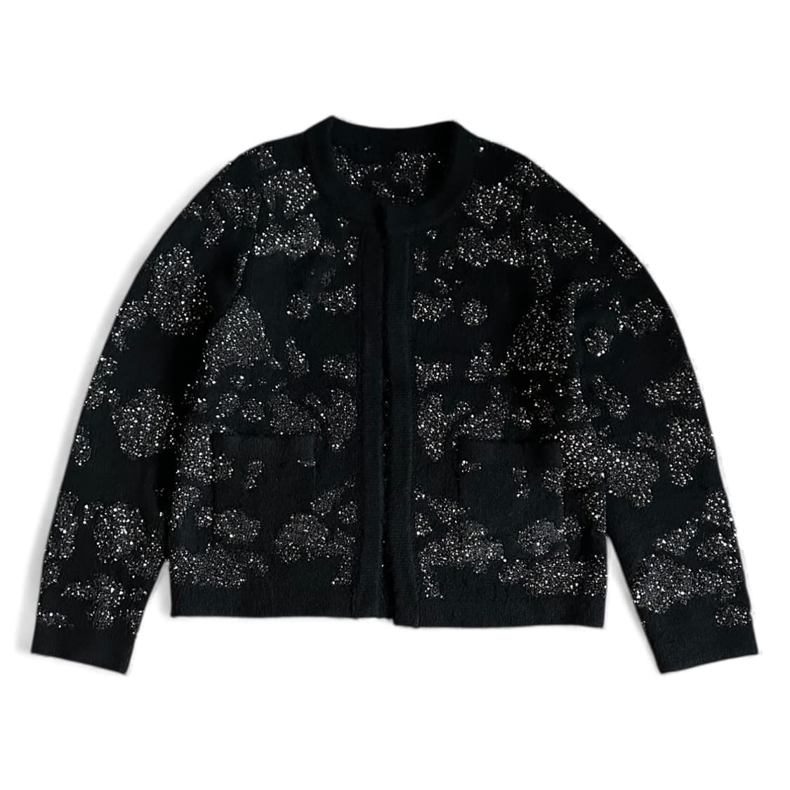 Vintage Black Glitter Knit Cardigan 상품이미지1
