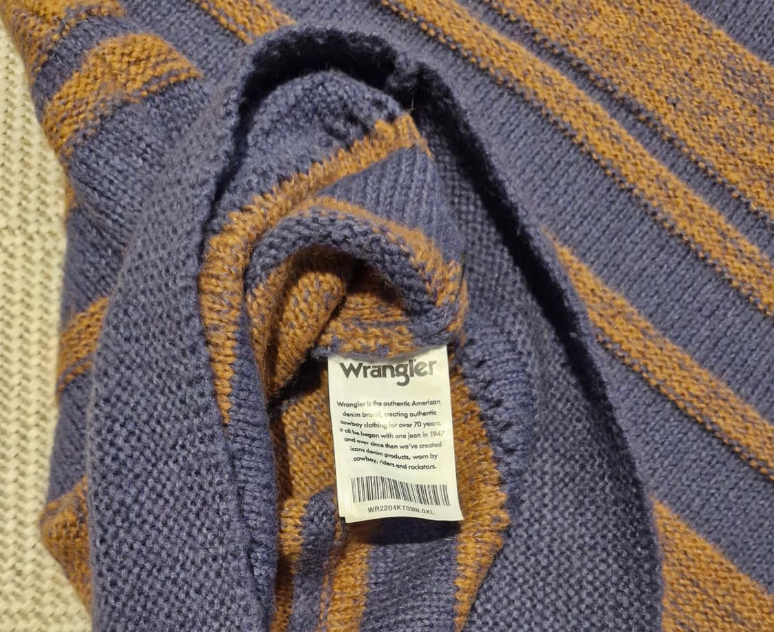 랭글러 카라넥 스트라이프 니트 블루 XL  상품이미지7