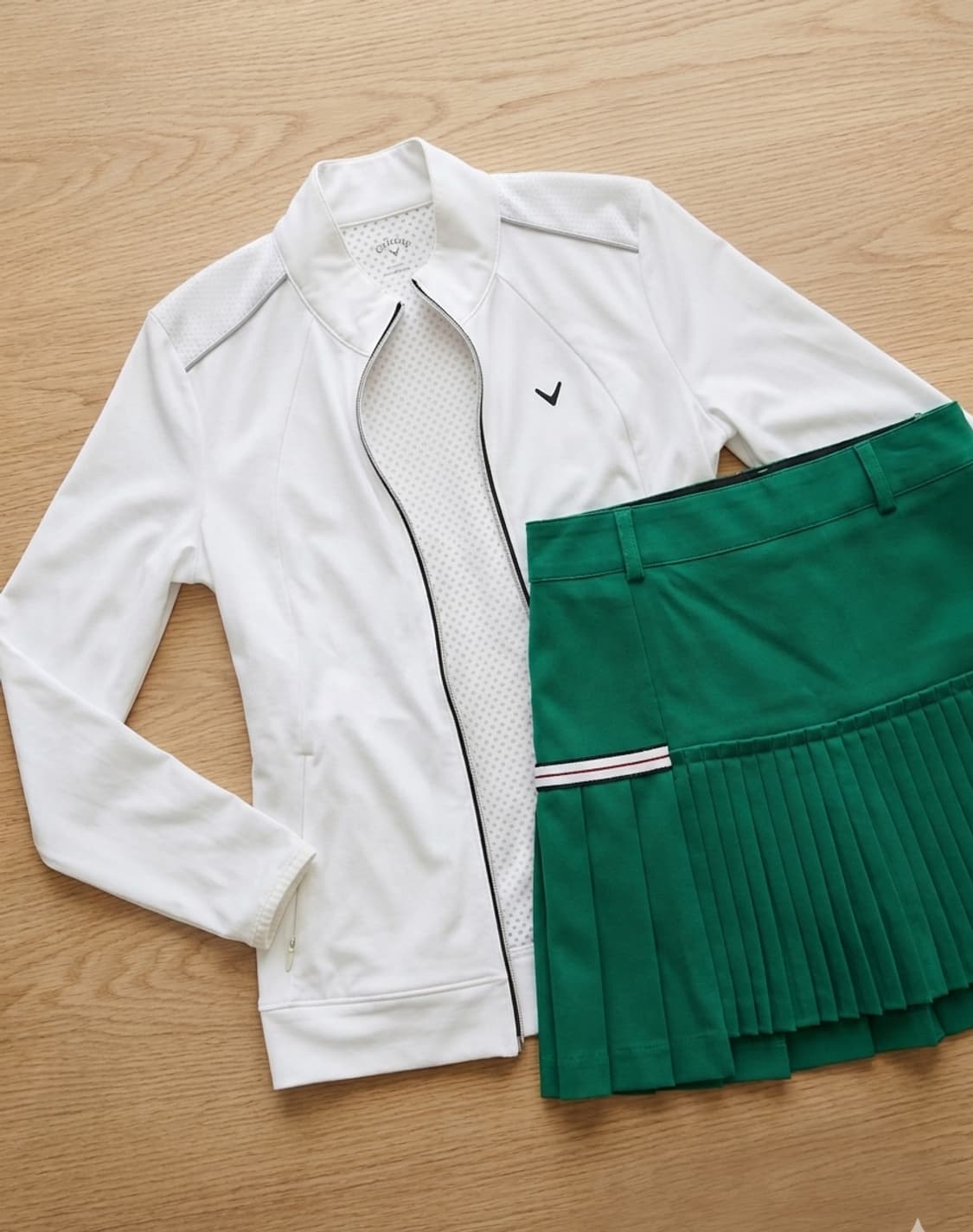 [MEEK] 쨍한 그린 컬러 주름 골프 스커트 (속바지유 상품이미지1