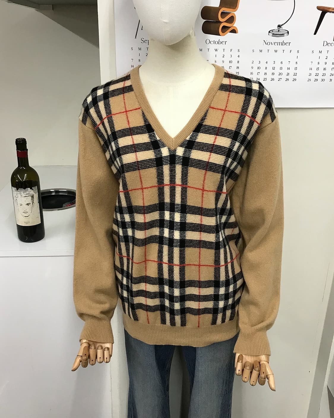 버버리 노바체크 브이넥 니트 상품이미지6