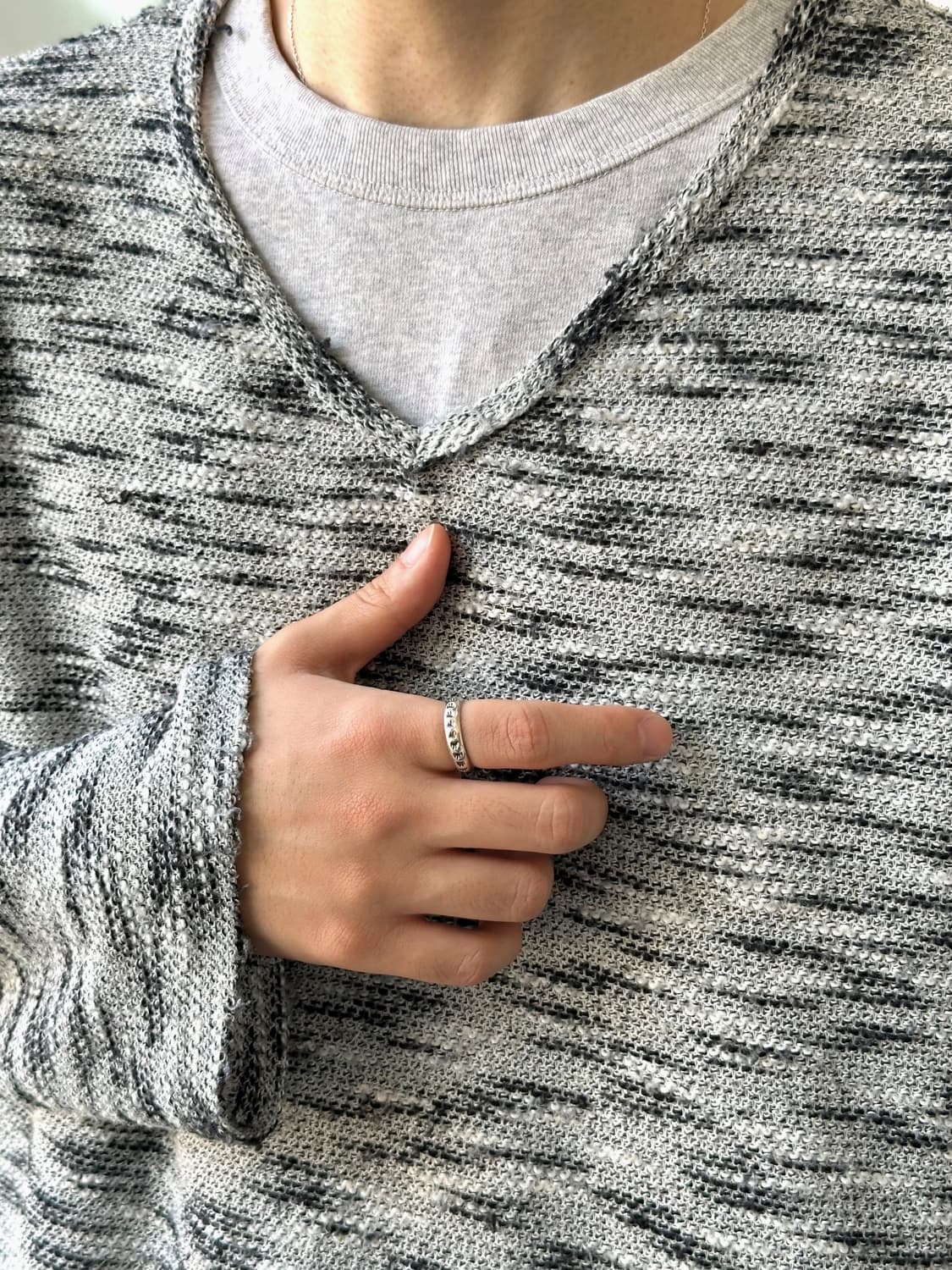 Boucle design loose silhouette knit top 상품이미지7