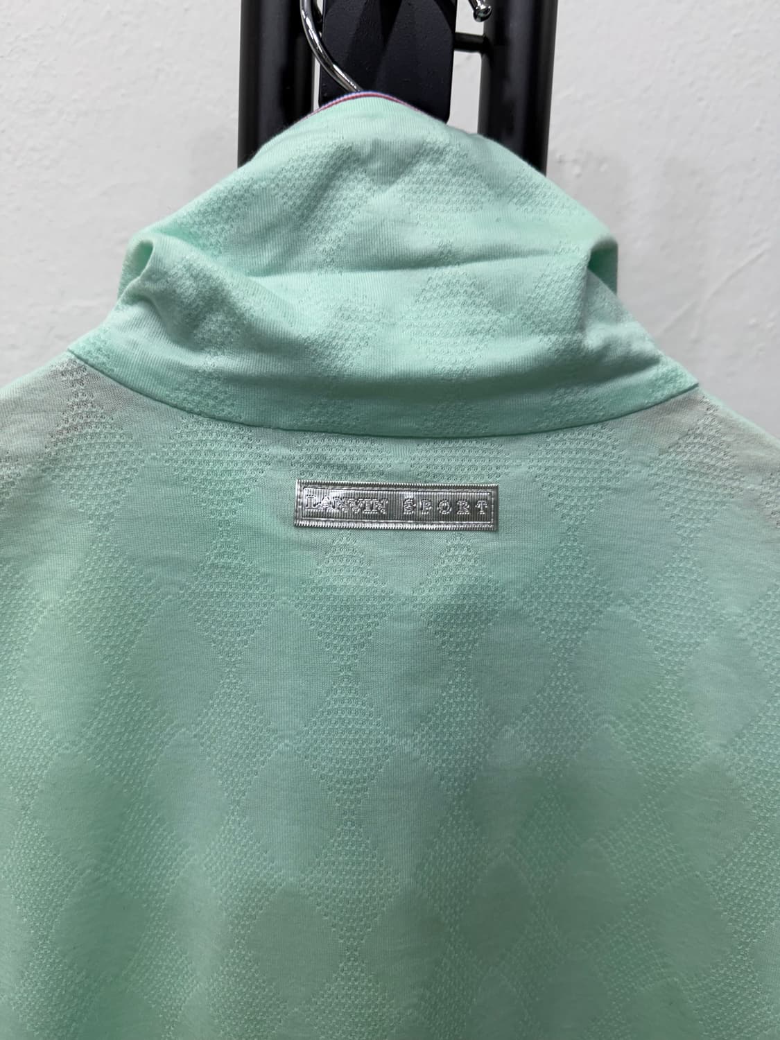 정품) 랑방 한섬 민트색 반집업 퍼프 기능성 반팔 40 상품이미지6