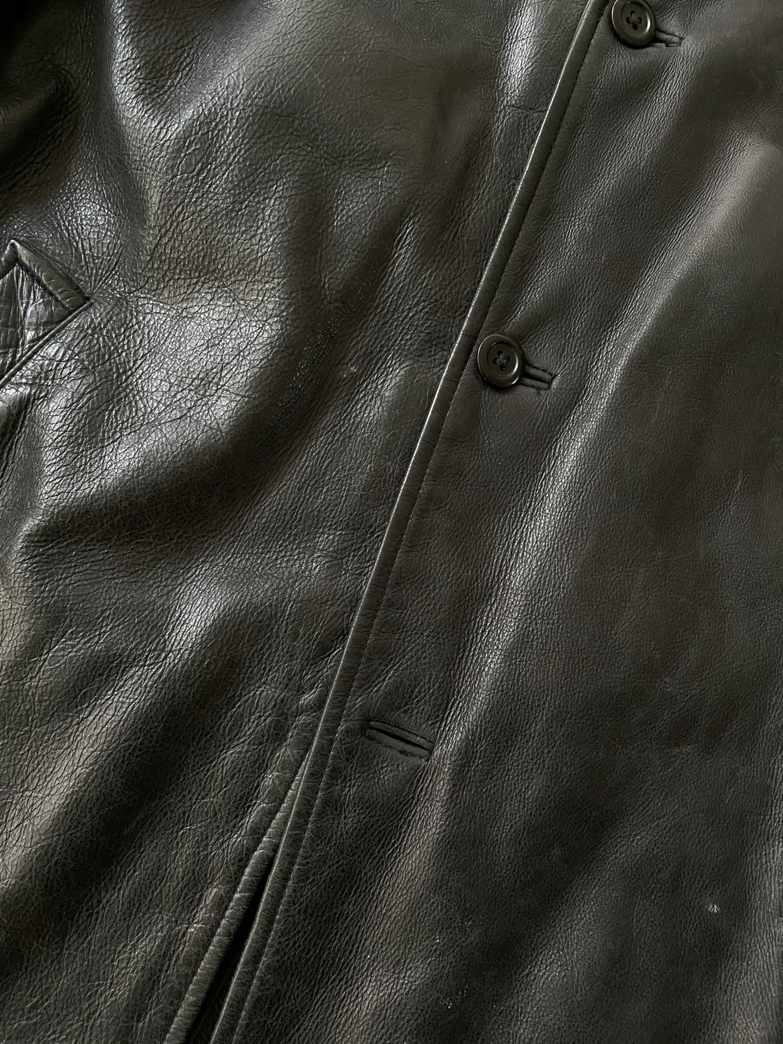 예약중)90s Old GAP Leather Car Coat 상품이미지7