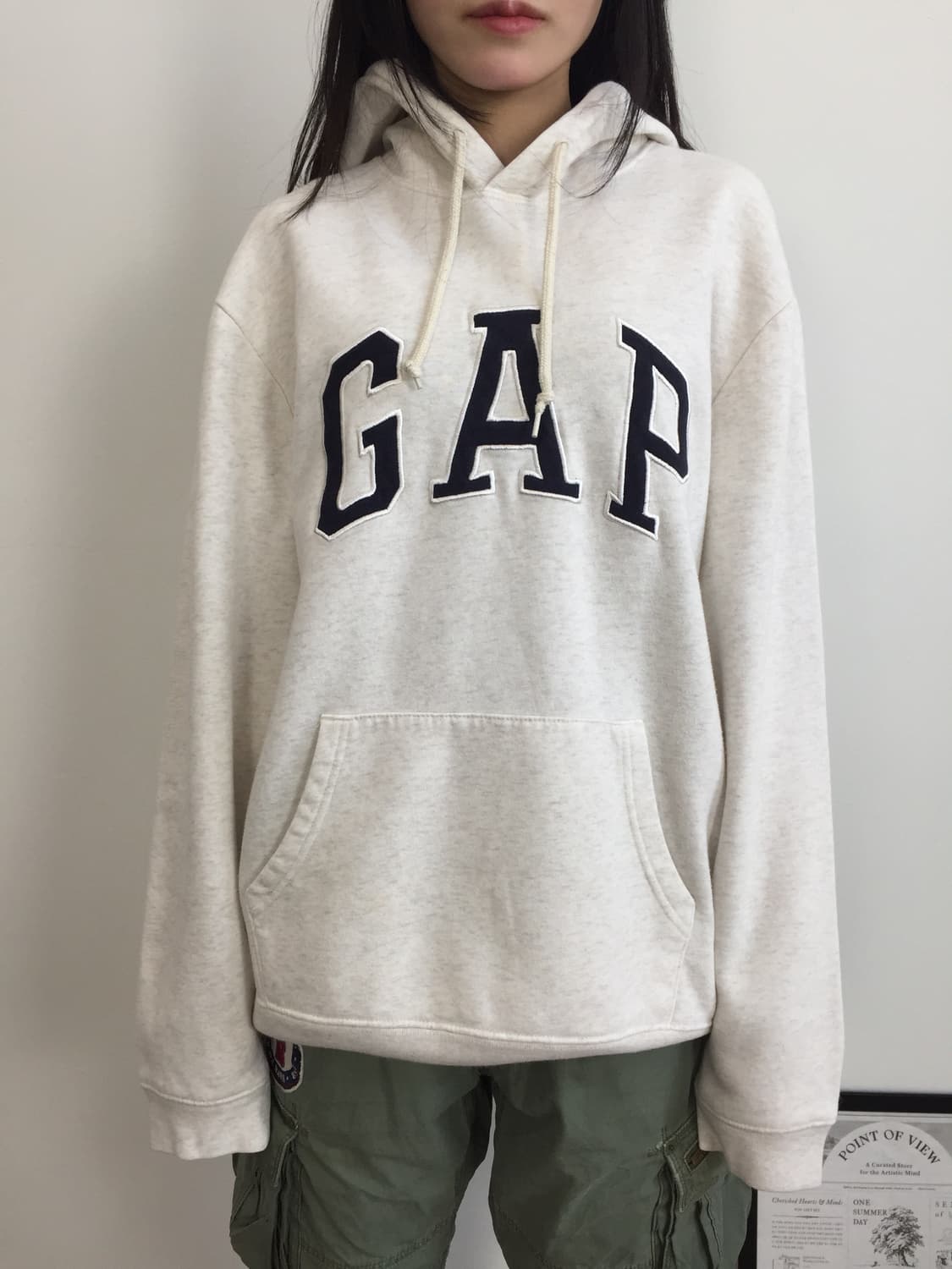 Gap Big Logo Ivory Hoodie 상품이미지2