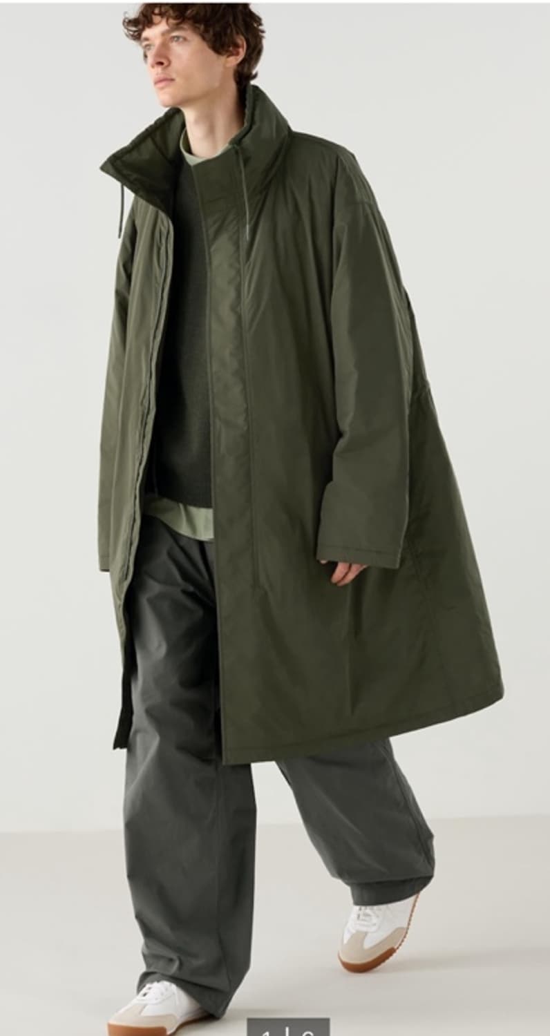 유니클로c 후드코트 s사이즈 올리브 상품이미지2