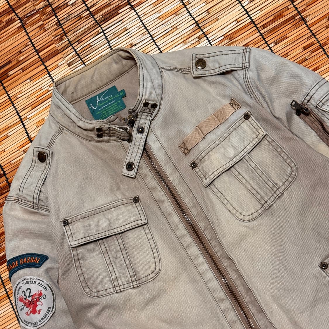 빈티지 카키 브라운 워크 레이싱 자켓 L 상품이미지3