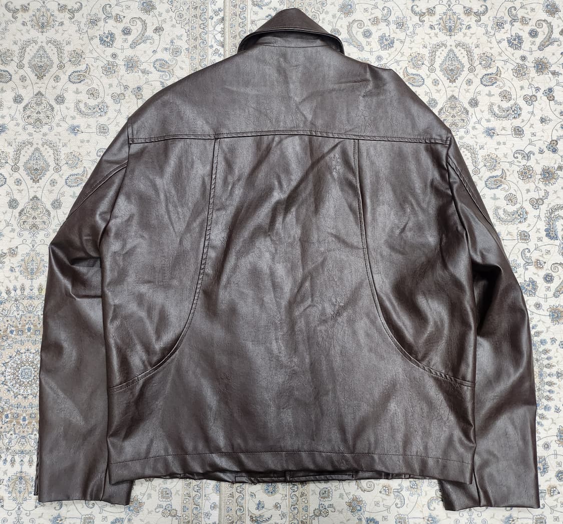 베이스 모먼트 브라운 페이크 레더자켓 L 상품이미지2