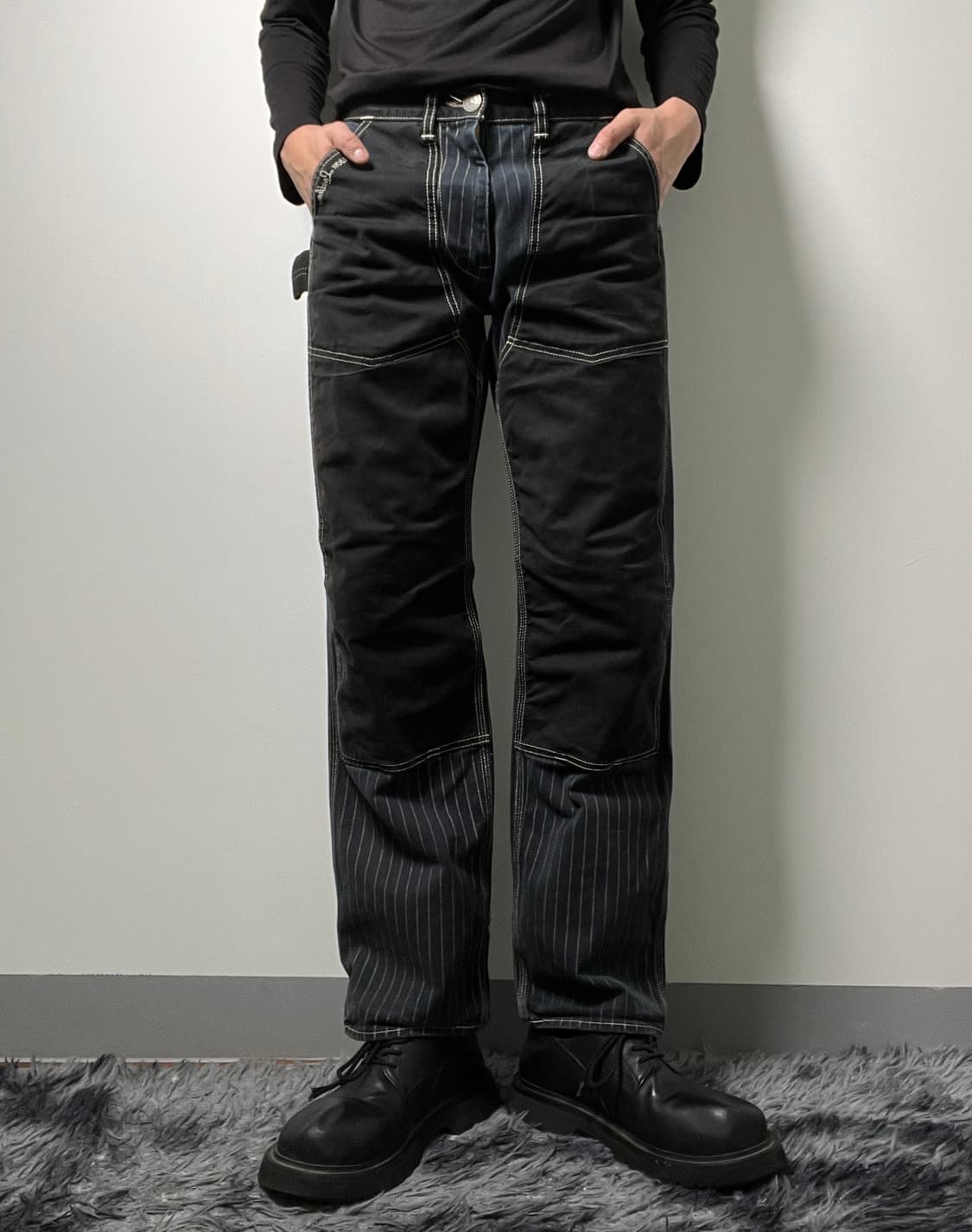 밴슨 레더 더블니 카펜터 데님 팬츠 30 상품이미지3