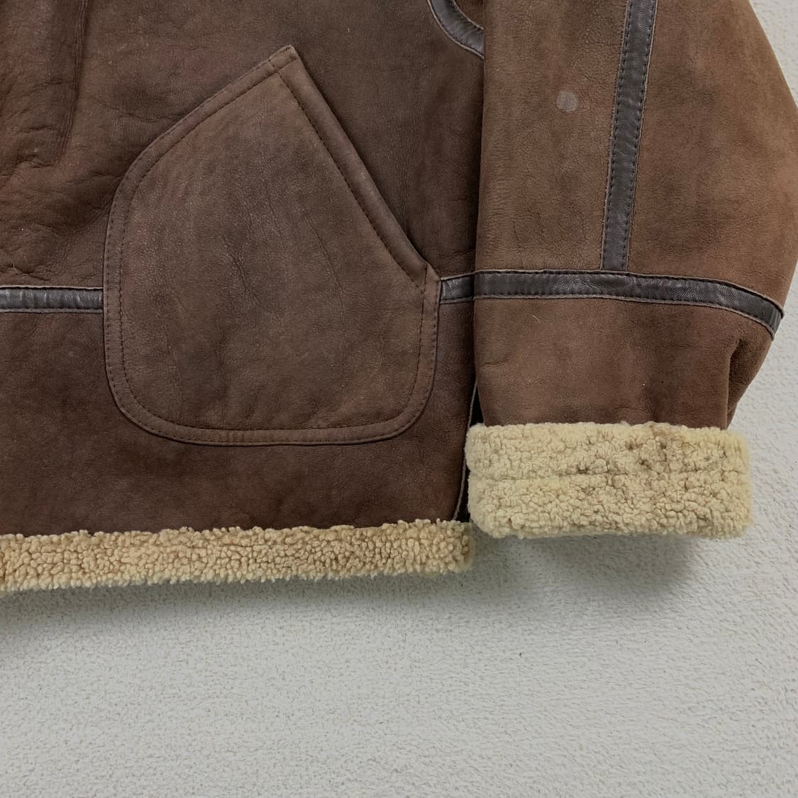 90s 노티카 램스킨 시어링 B-3 무스탕 플라이트 자켓 상품이미지6