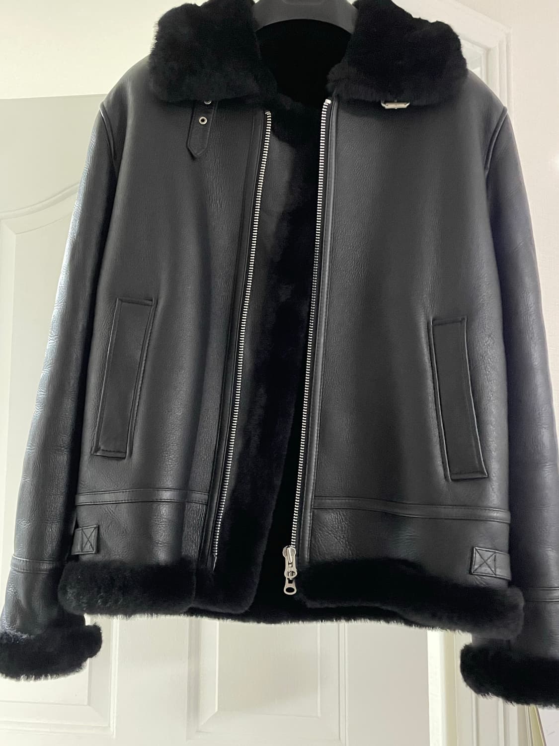 스페로네 리얼레더 무스탕 블랙 상품이미지1