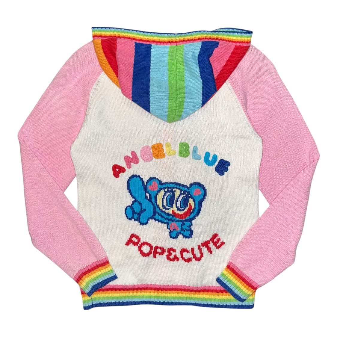 ANGEL♥︎BLUE 엔젤스블루 무지개 니트 후드집업 키치갸루y2k 상품이미지1