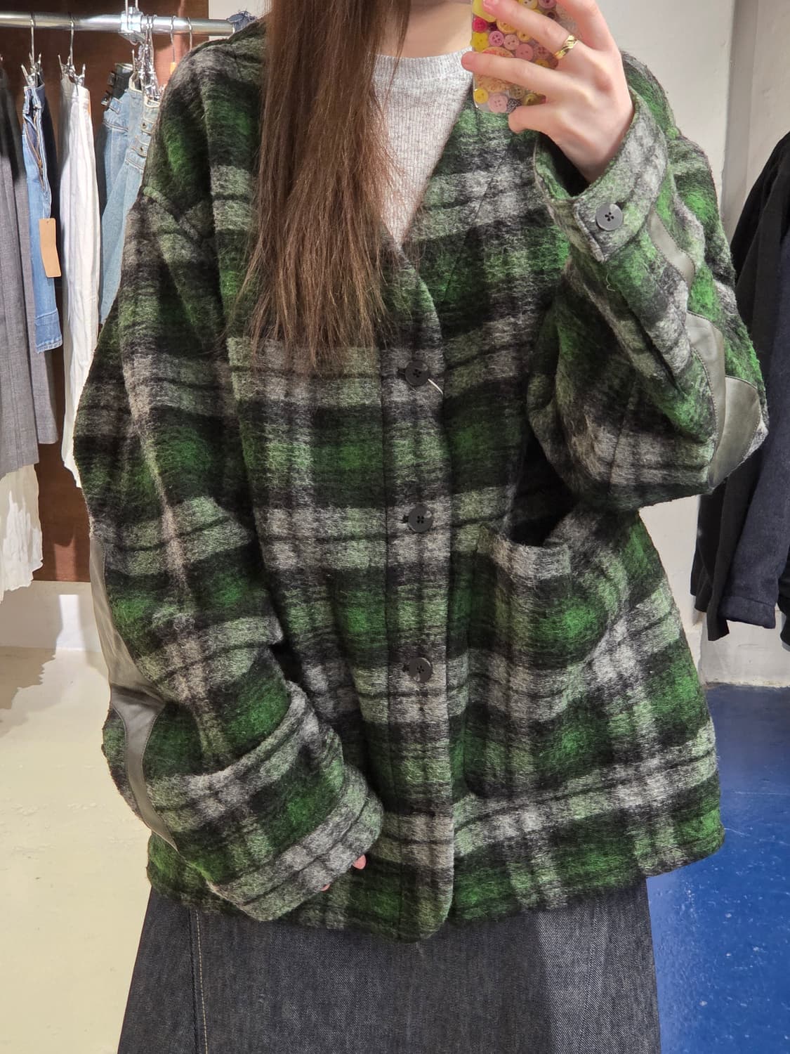years ago 이얼즈어고 체크 가디건 자켓 상품이미지1