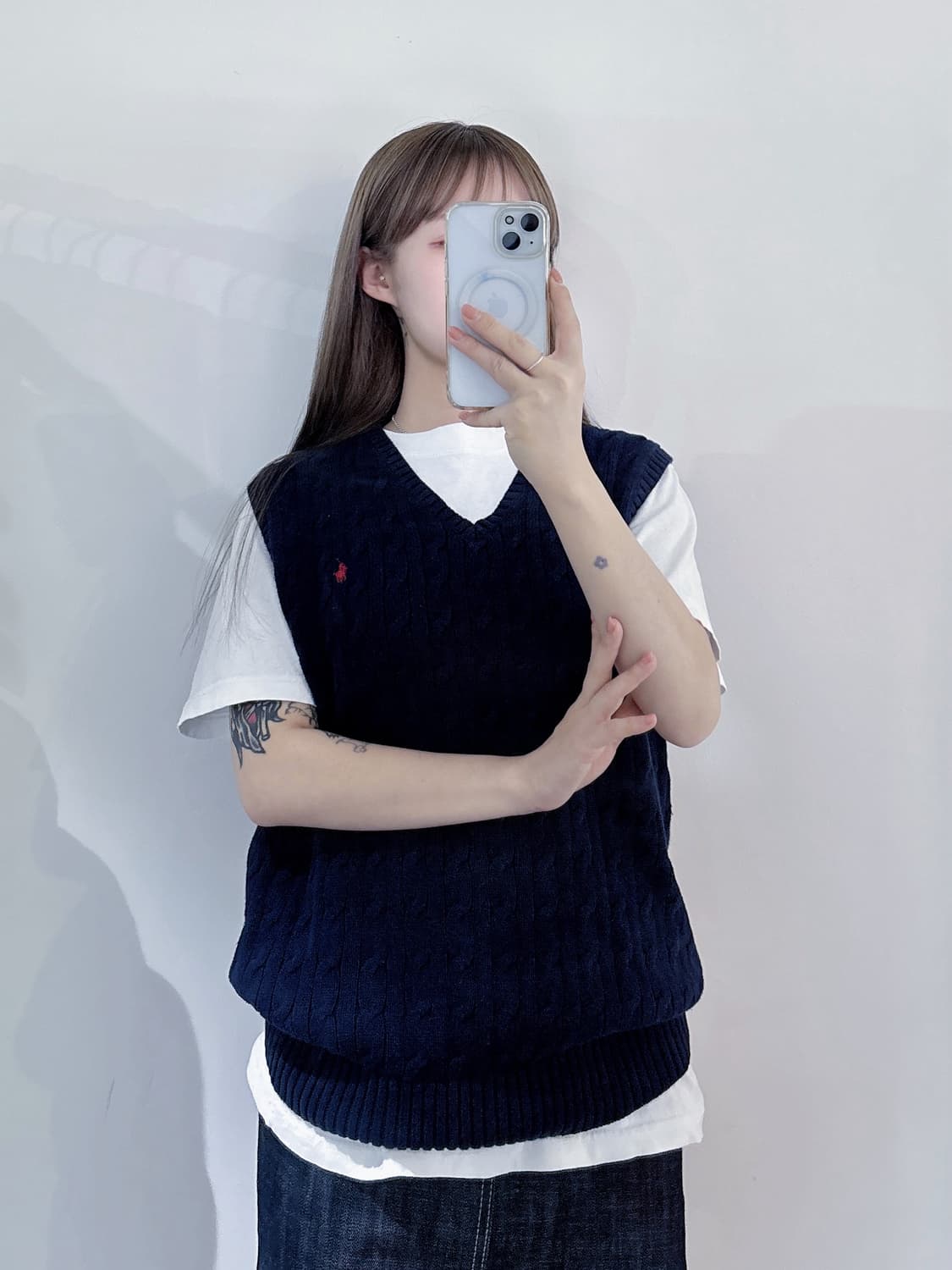 폴로랄프로렌 레드포니 네이비 케이블 니트조끼 상품이미지1