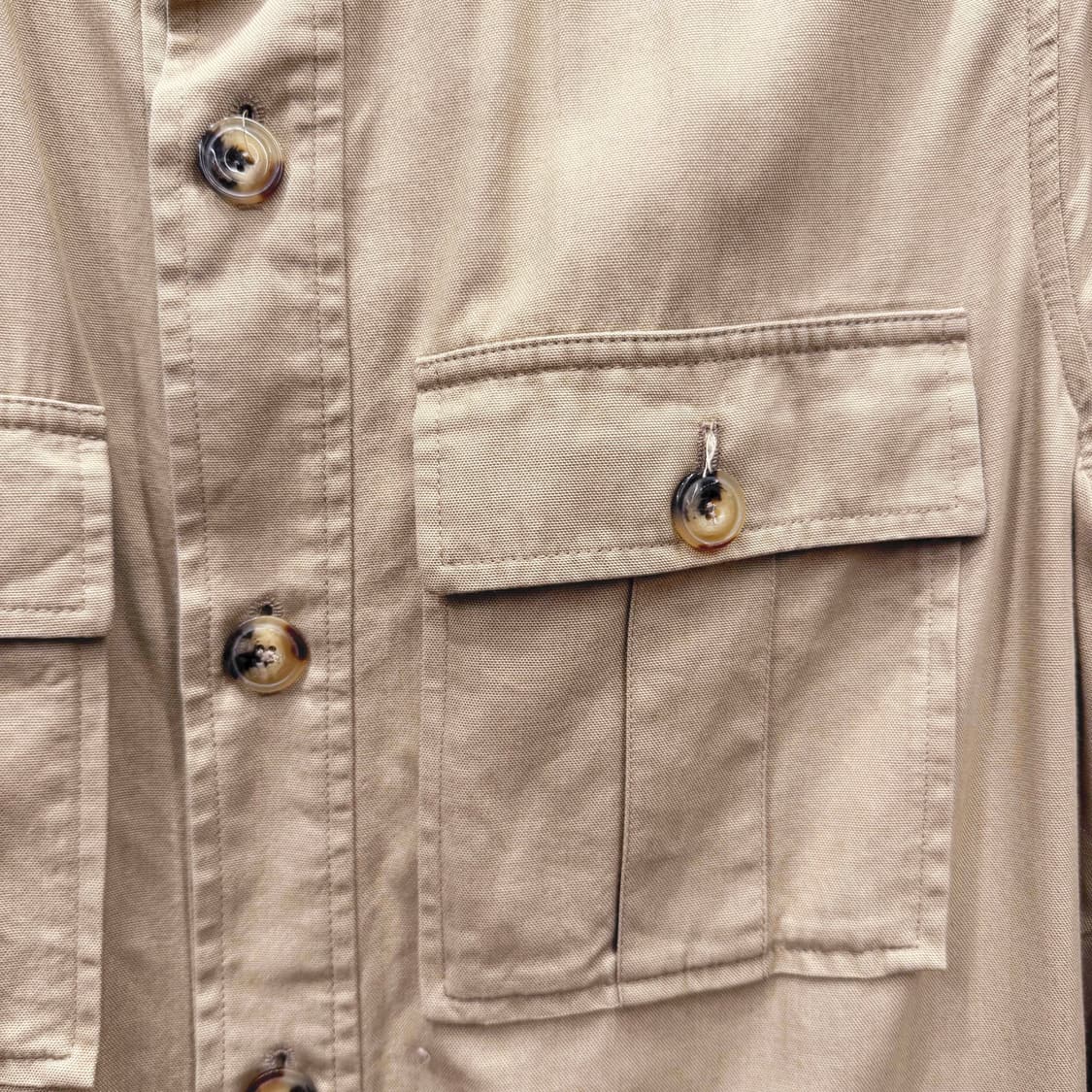 아페쎄 차이나넥 셔츠 자켓 코튼 버튼 포켓 디테일 베이지 상품이미지6