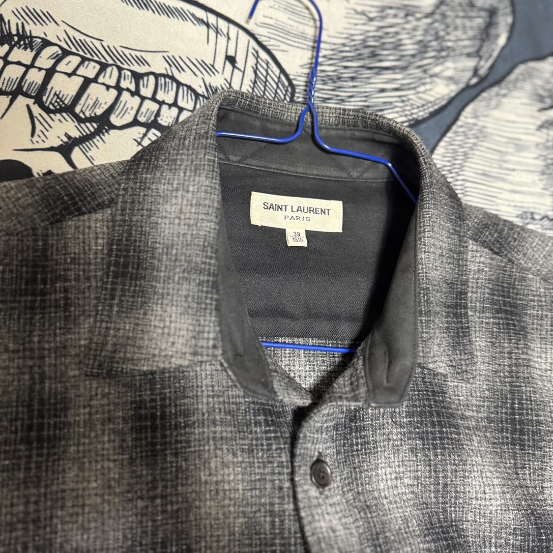 생로랑 13fw 체크 플란넬 셔츠  39(105) 사이즈 상품이미지7