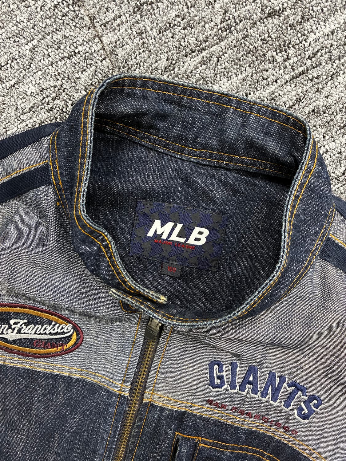 MLB 00s 센프란시스코 자이언츠 데님 청자켓 L 상품이미지5