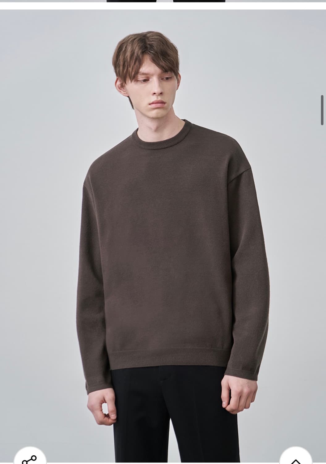 (새상품)(M) 드로우핏 울 소프 PBT 라운드 니트 BROWN 판매 상품이미지5