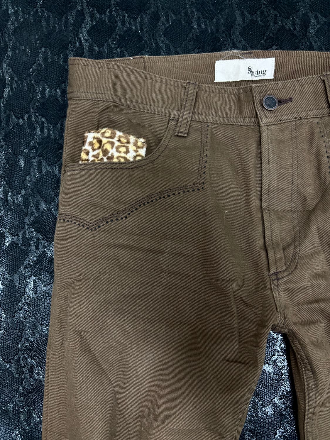 “Vintage” Kitsch Leopard Detail Brown Pa 상품이미지5