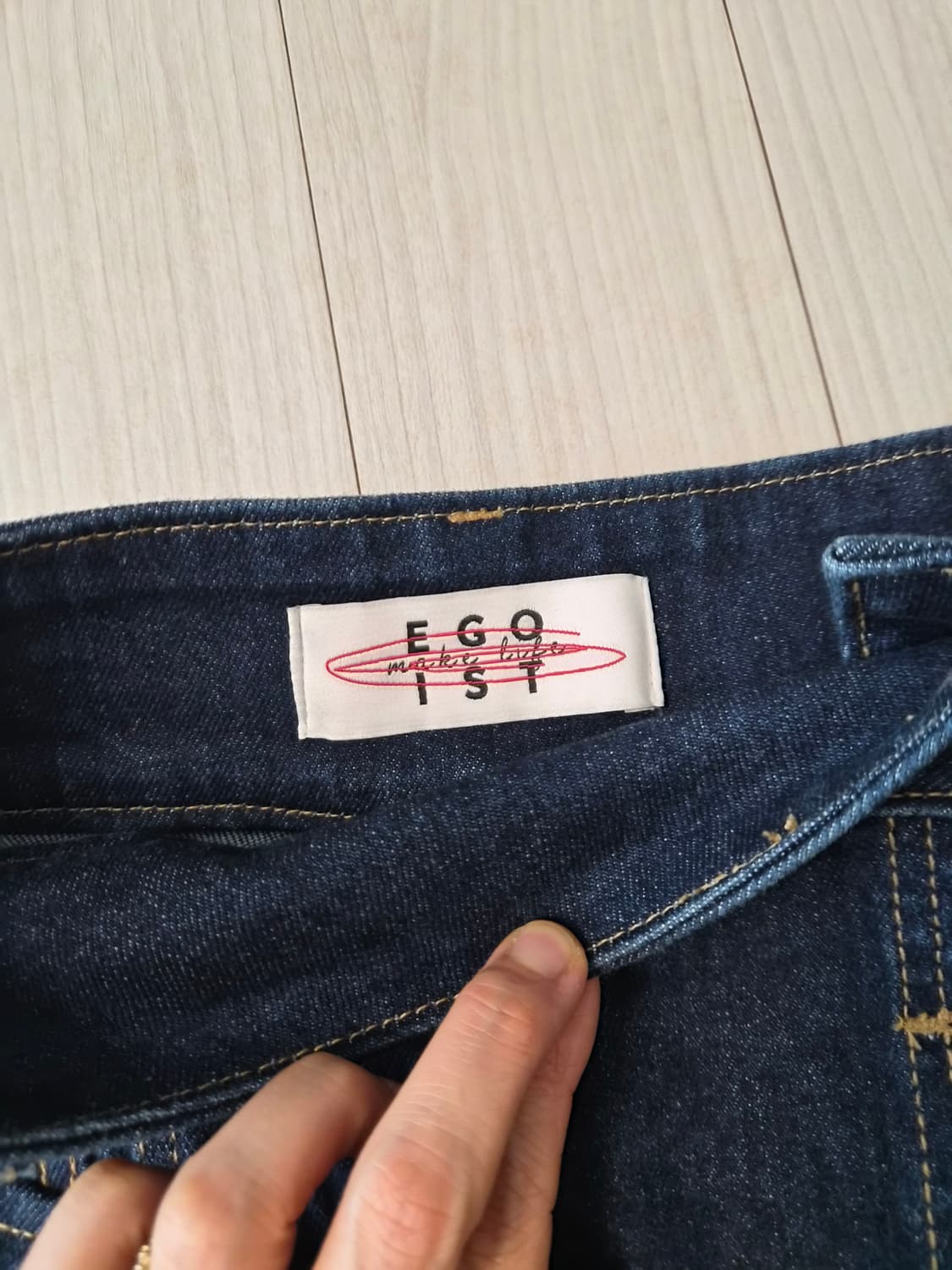 [EGOIST] 유니크 엔틱 버튼 생지 데님 미니스커트 상품이미지3