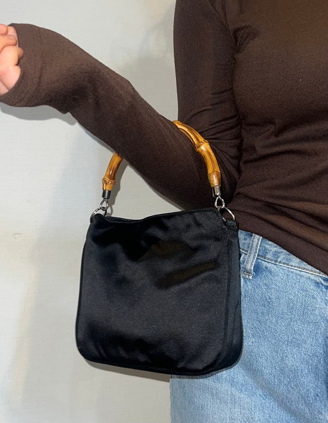 구찌 뱀부 새틴 미니 토트백 상품이미지2