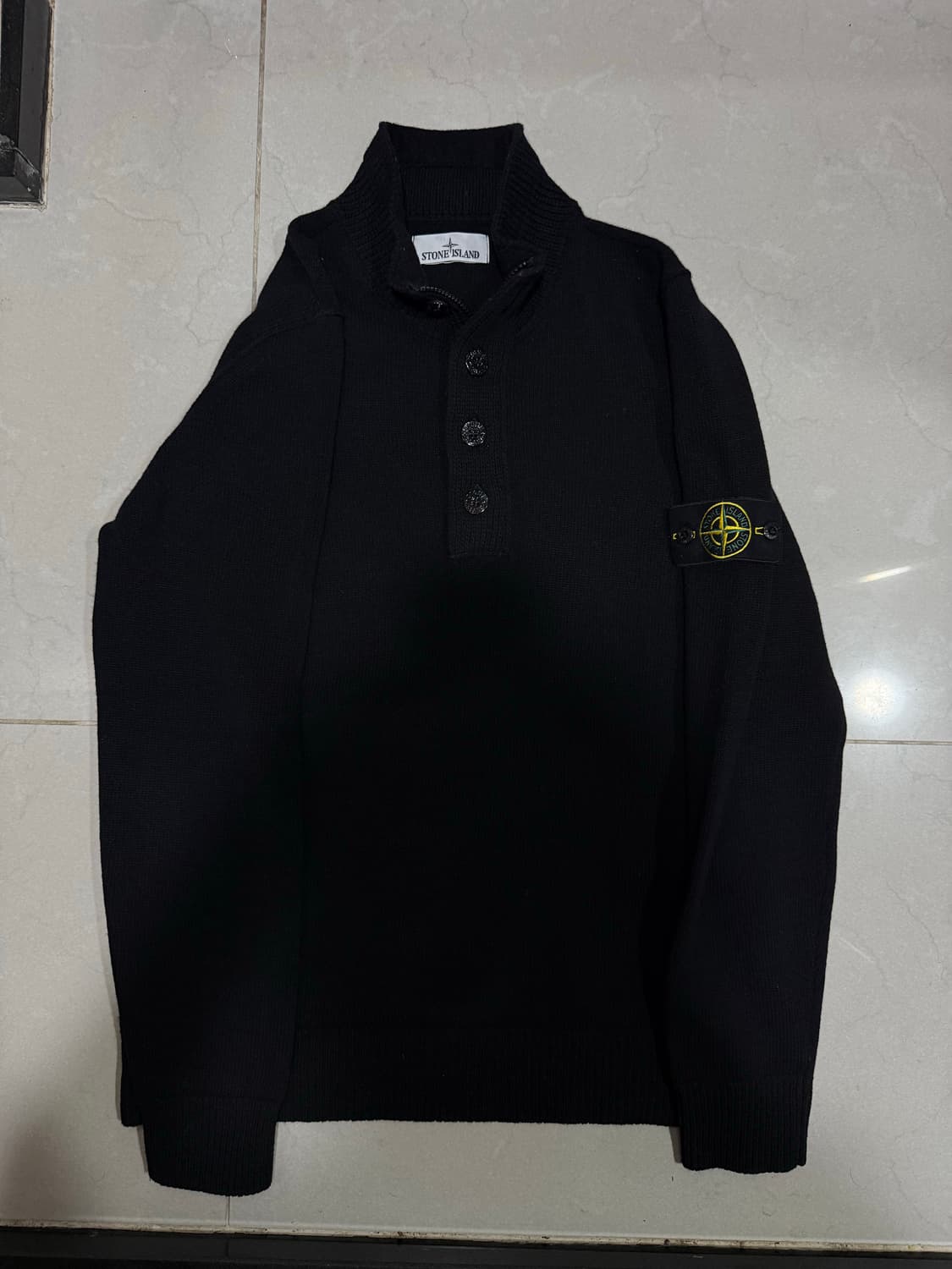 [당일출고,L사이즈] 스톤아일랜드 램스울 반집업 니트 상품이미지1