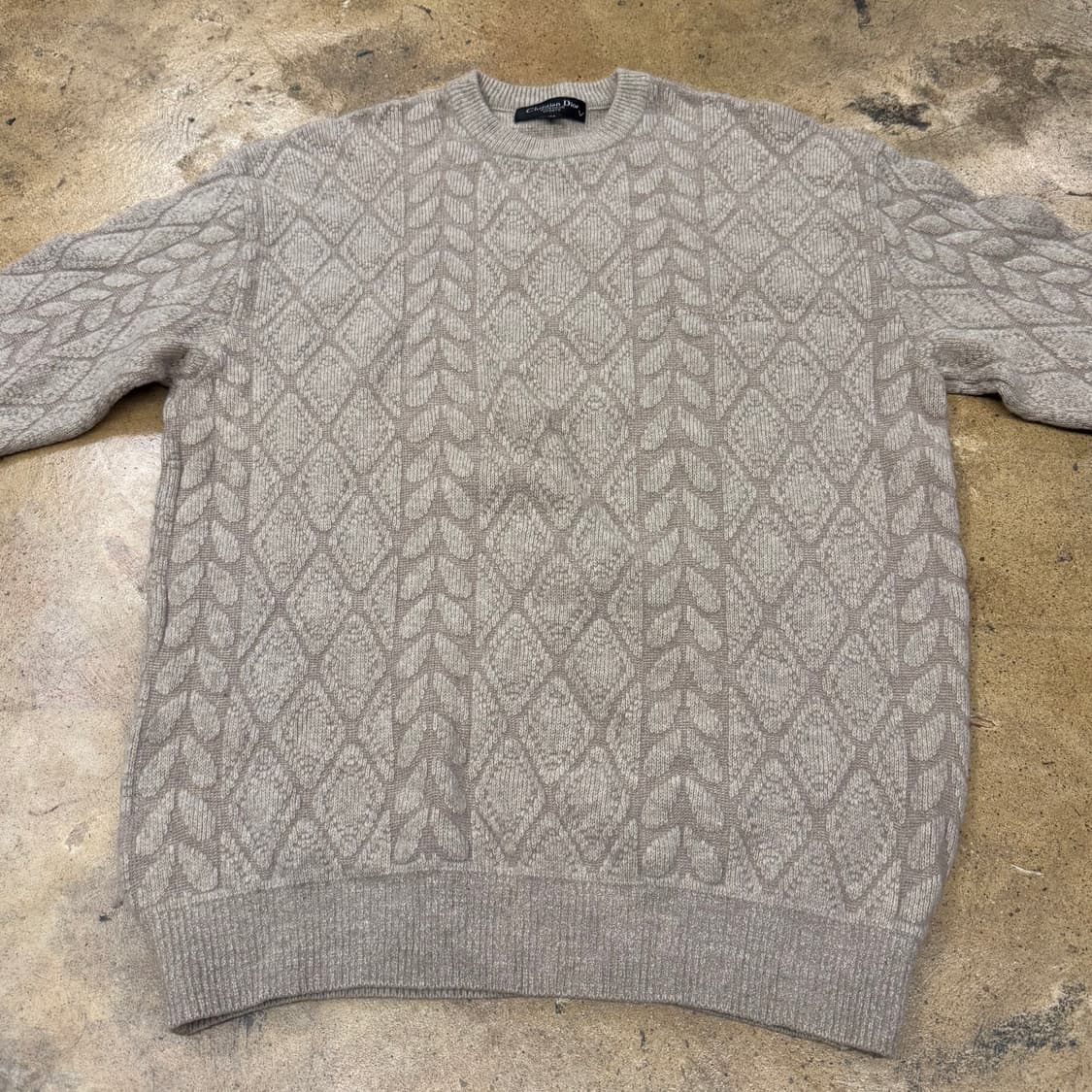[정품/100] 디올 패턴 니트 스웨터 베이지 b17 상품이미지3