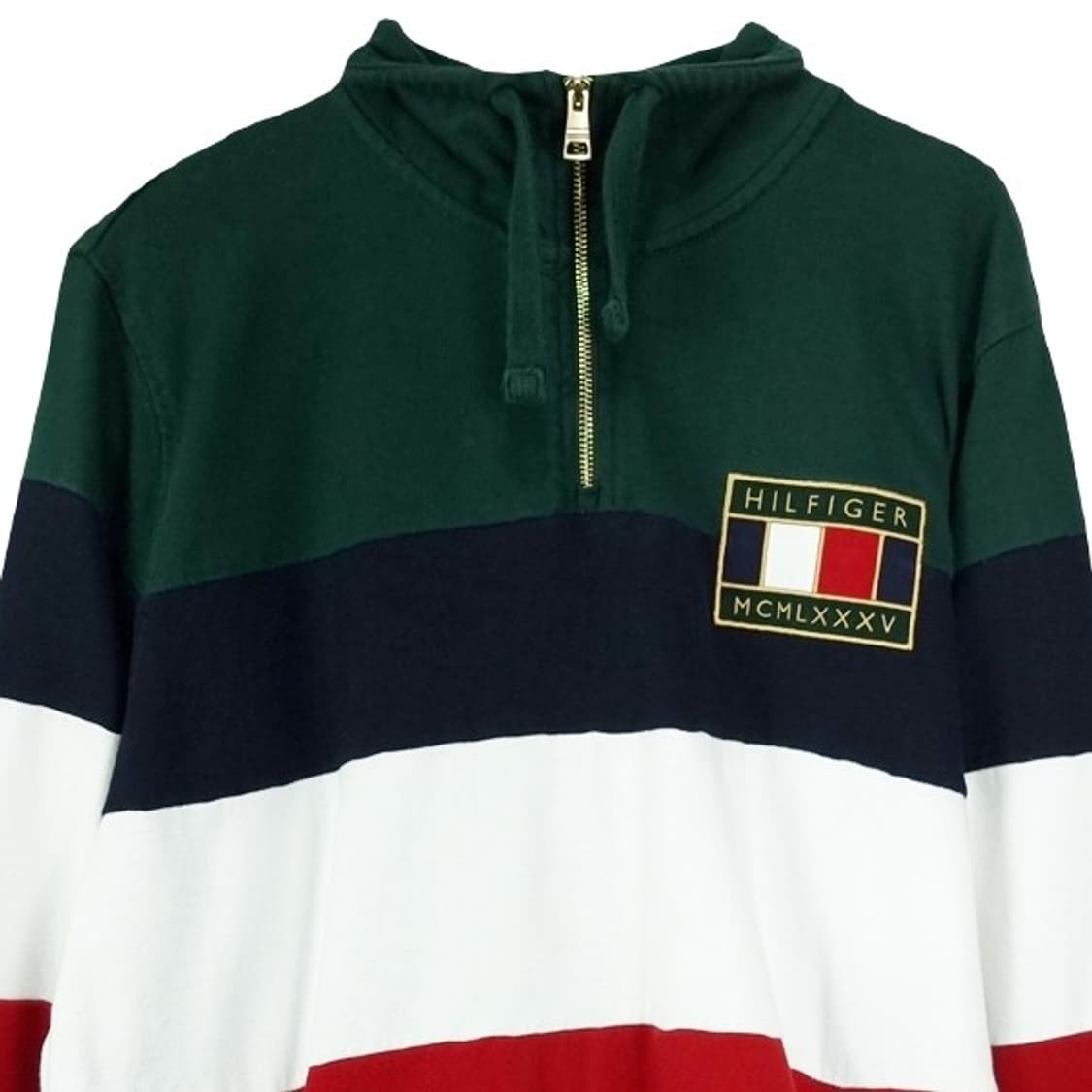 [타미힐피거] 로고 패치 스트라이프 하프집업 반집업 맨투맨 M19774 상품이미지4
