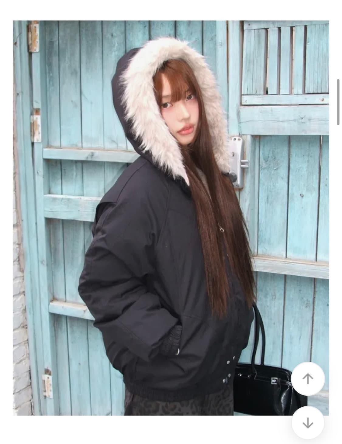 원더원더 퍼 후드 패딩 점퍼 상품이미지1