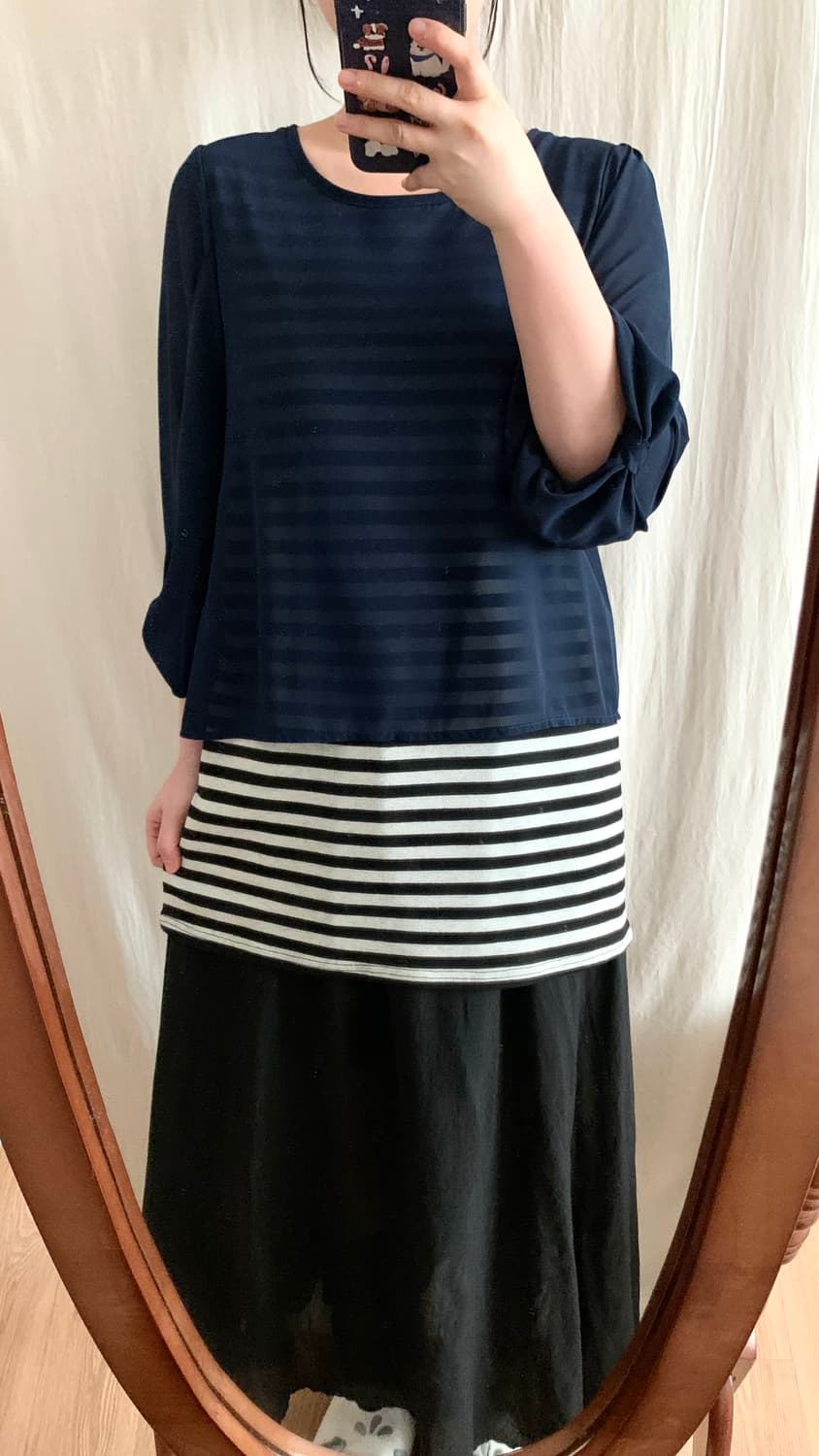 네이비 스트라이프 레이어드 튜닉 상품이미지3