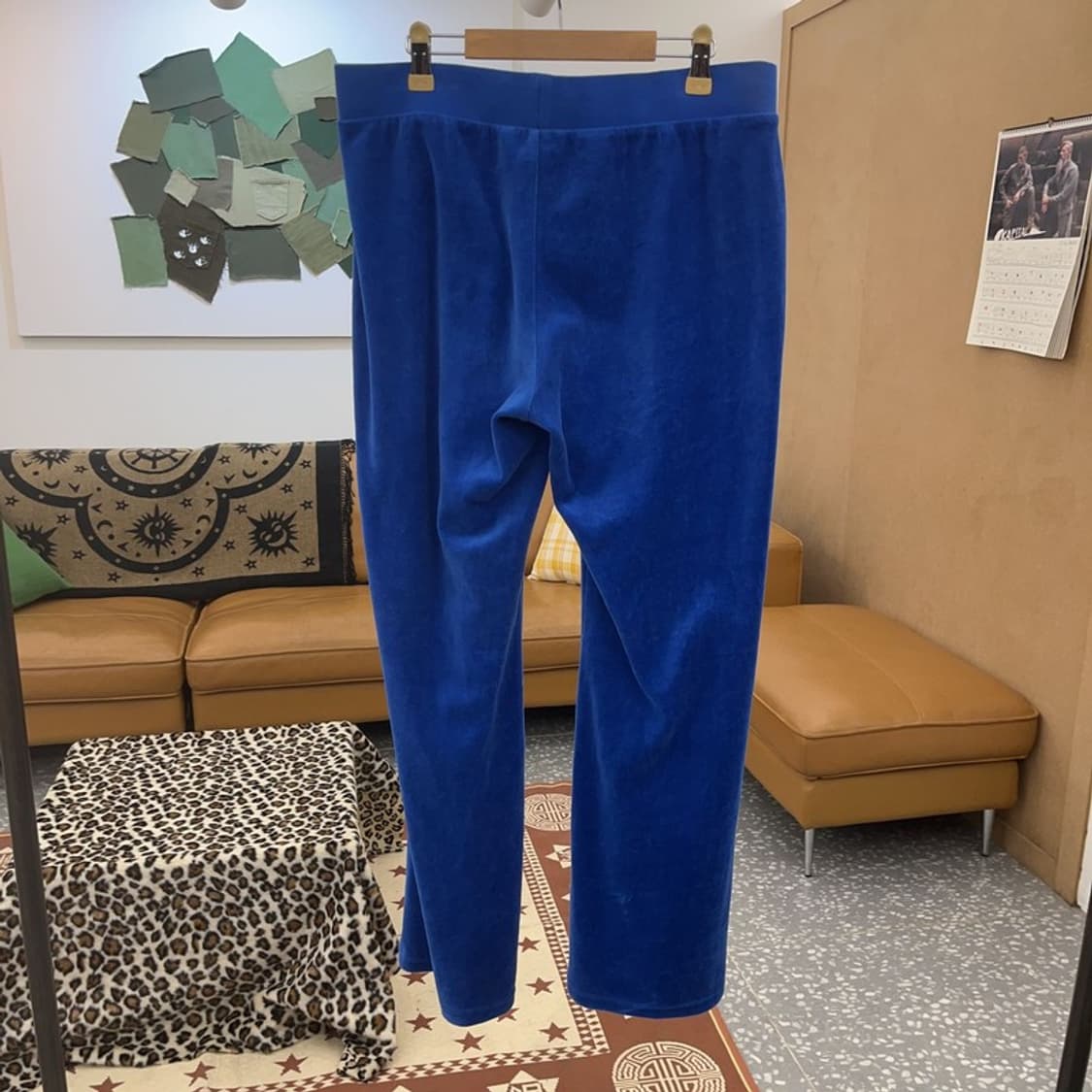 쥬시 꾸뛰르 Y2K 벨벳 코발트 블루 트레이닝 팬츠 M C08788 상품이미지4