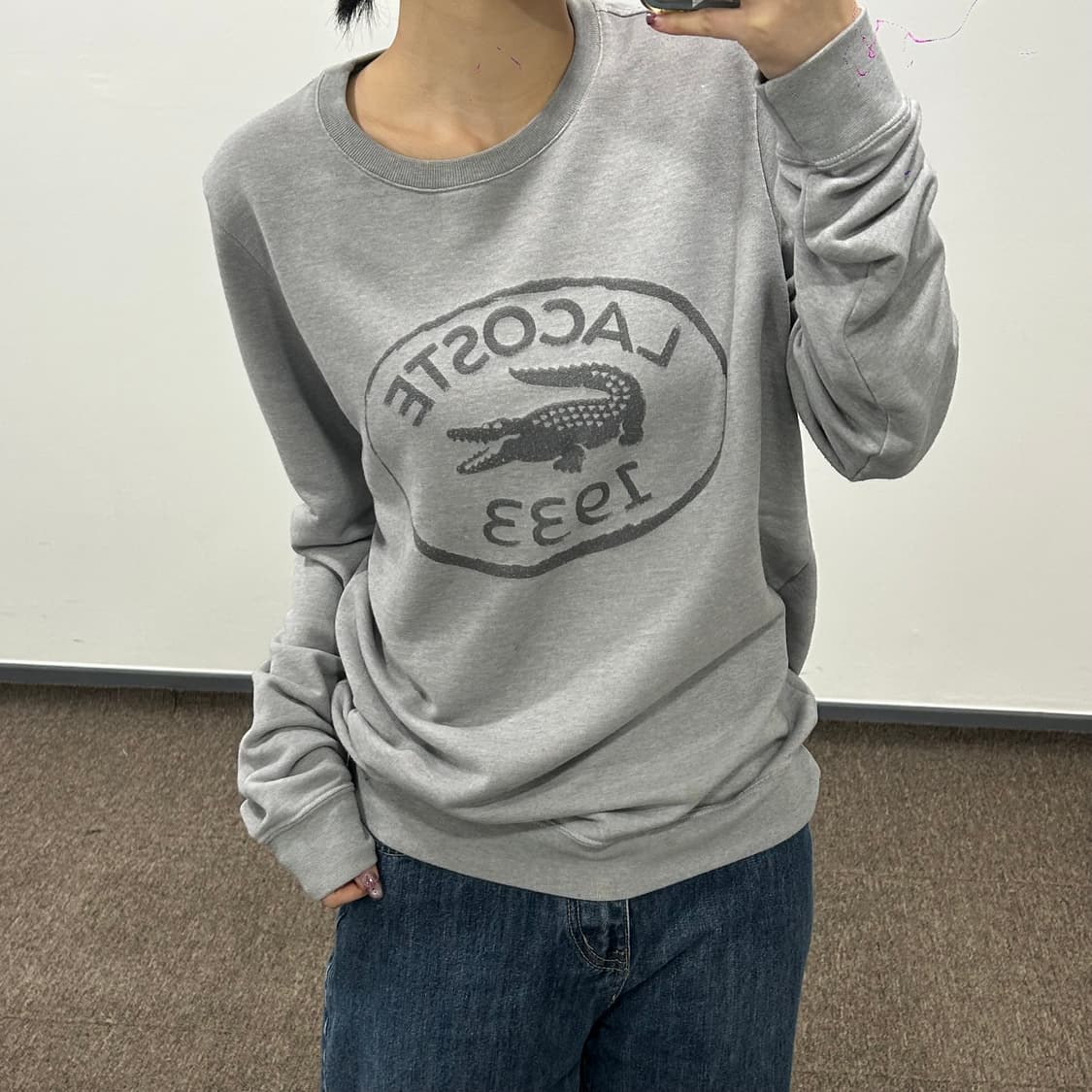 Lacoste 라코스테 1933로고 그레이 맨투맨 상품이미지2