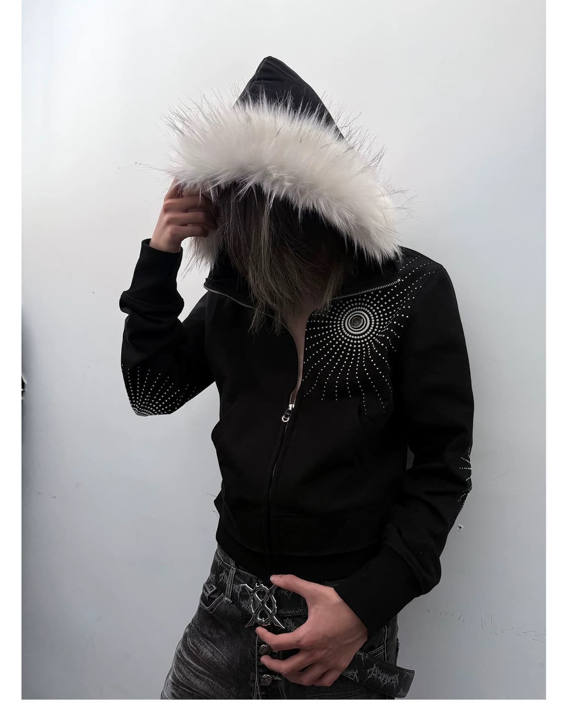 Nightflare Stud Fur Zip 상품이미지1