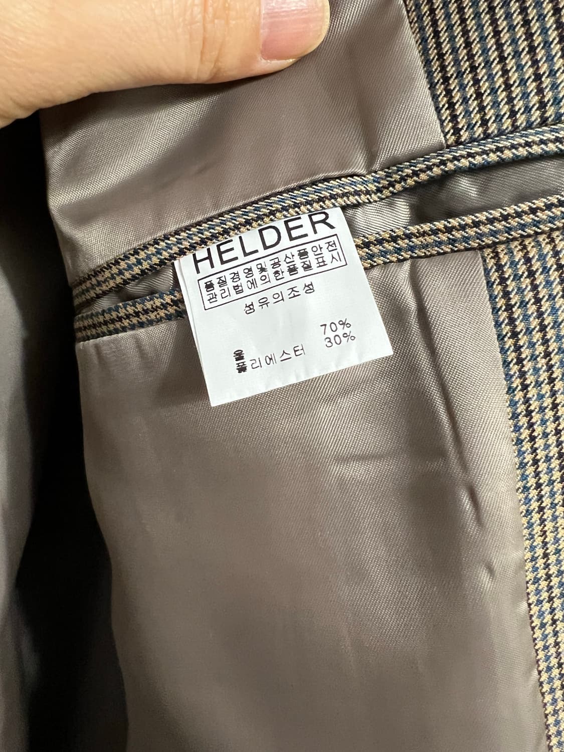 헬더 체크 오버핏 울 자켓 M 상품이미지4