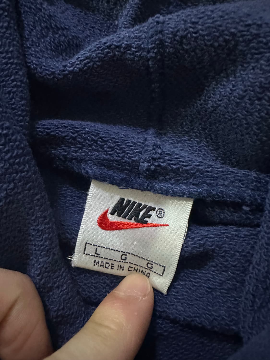 90s 올드스쿨 나이키 빈티지 후드티 네이비 상품이미지3