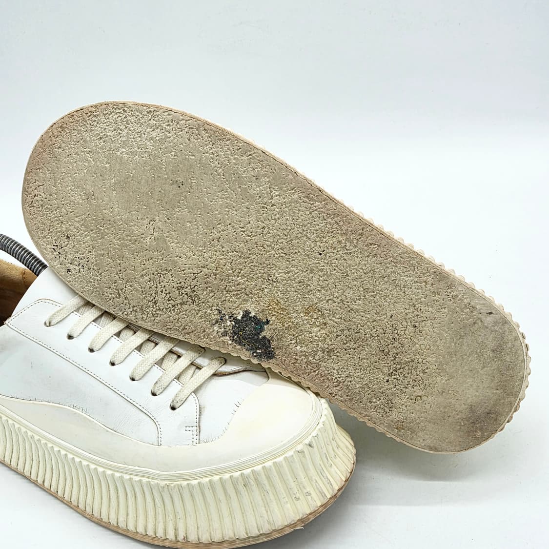  질샌더 레더 로우탑 스니커즈 화이트 (42)  상품이미지3