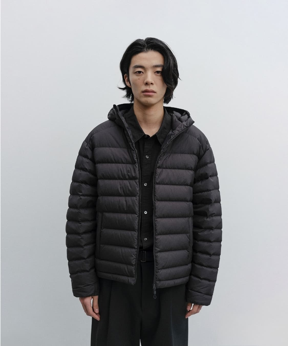 [2] 어나더오피스 클라우디 패널 다운 자켓 블랙 새상품 상품이미지1