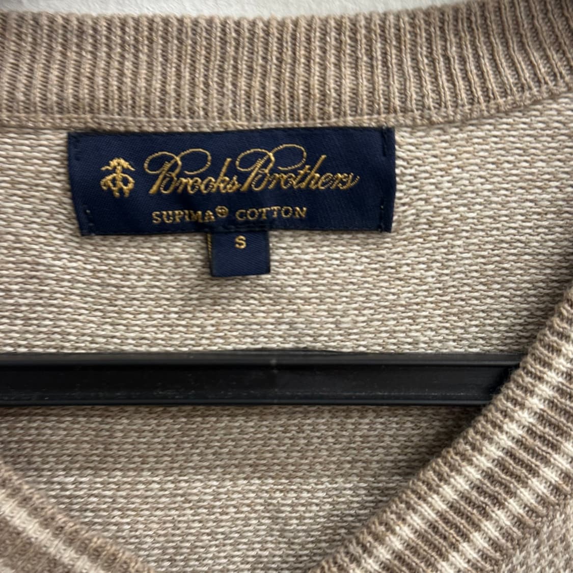 브룩스브라더스 브이넥 브라운 수피마 코튼 니트 S 상품이미지2