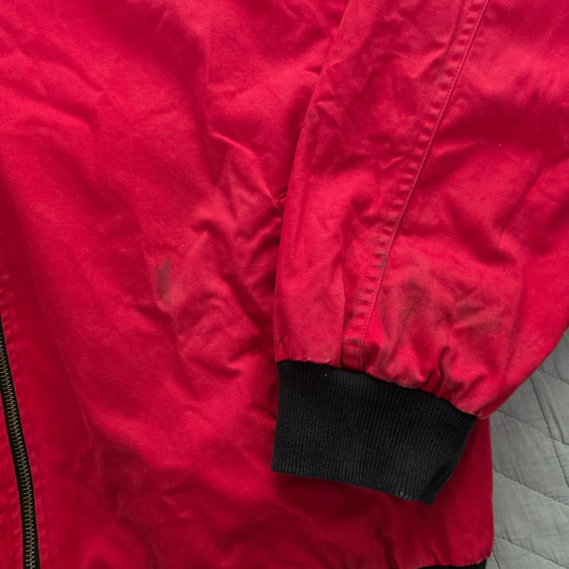 [M] 90s 빈티지 말보로 리버시블 봄버 자켓 블랙/레드 라이트 페이드 상품이미지8