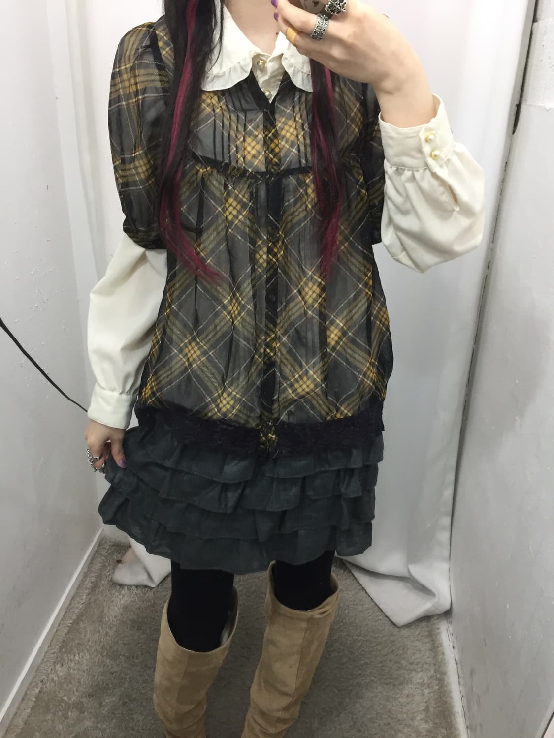 체크 소녀 코디 🍄 상품이미지3