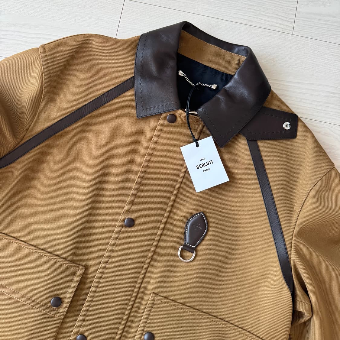 BERLUTI 벨루티 이탈리아 최상급 가죽 울 칸바스 숏 필드코트 자켓  상품이미지3