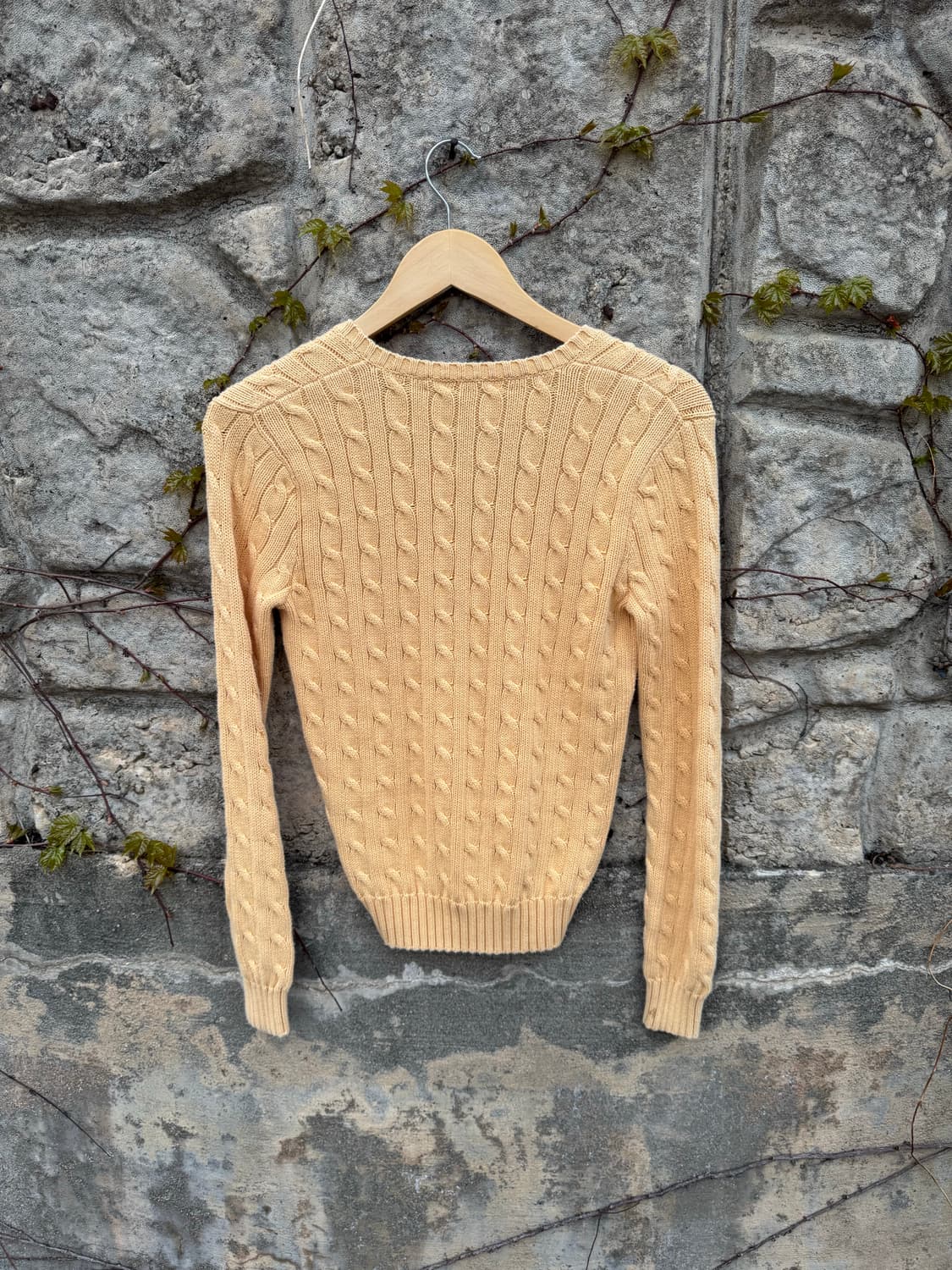 폴로 랄프로렌 빈티지 우먼 브이넥 꽈배기 니트 m 상품이미지2