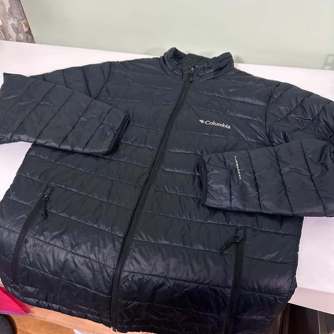 L 컬럼비아 블랙 구스다운 경량패딩 상품이미지2