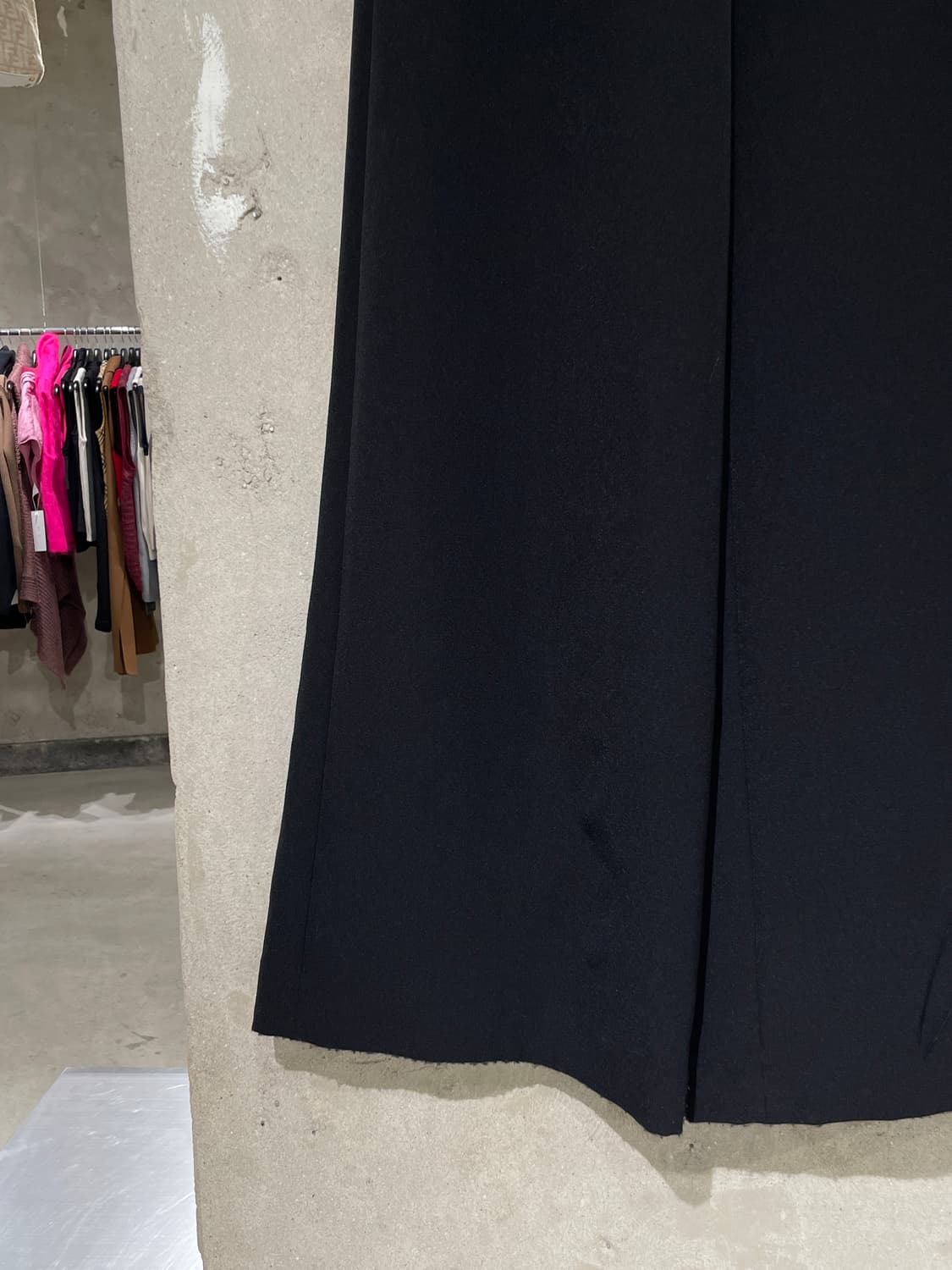 mm6 메종 마르지엘라 블랙 백 스티치 프린지 와이드 슬랙스 상품이미지4