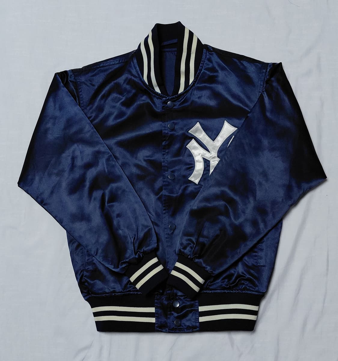 90s 미즈노 x MLB 뉴욕 양키스 사틴 스타디움 자켓 (160/S~M 상품이미지1