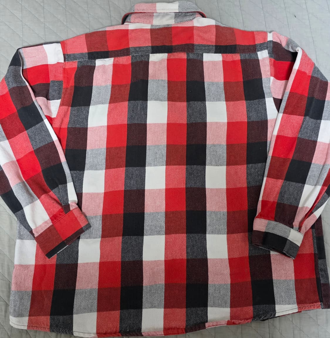 [XXL] 80s 파이브 브라더 빈티지 플란넬 체크 셔츠 레드/블랙 상품이미지4
