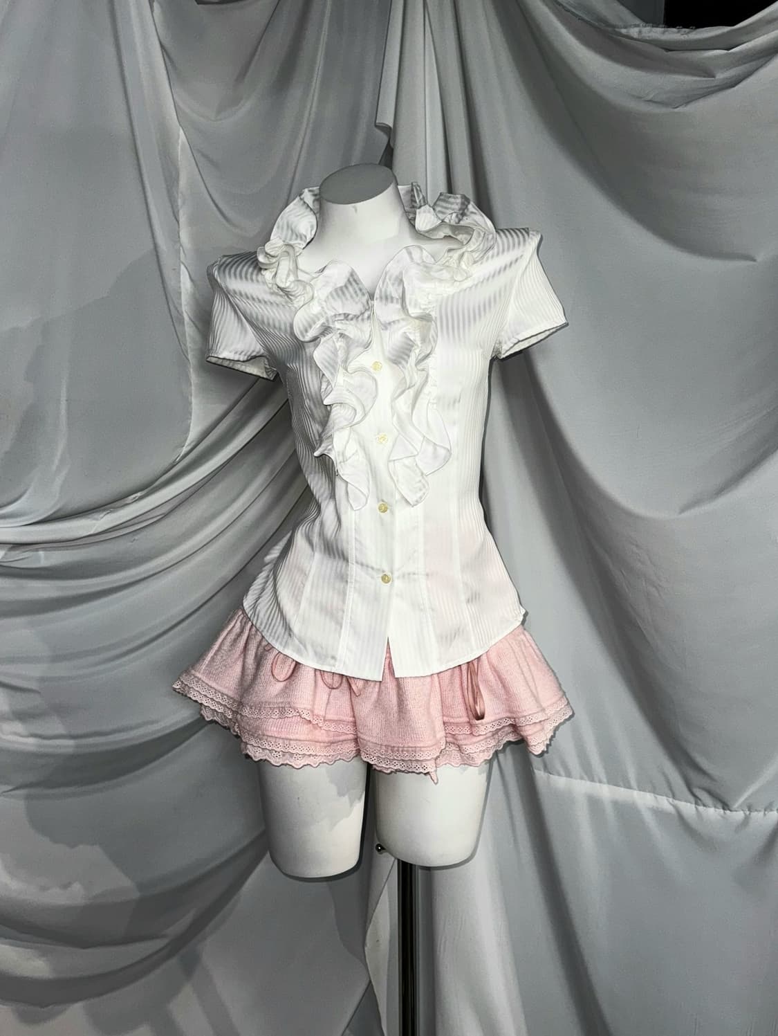 핑크 히메갸루 도트 아이렛 디테일 코디세트  상품이미지6